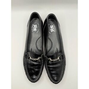 SAS Metro Loafers Women's 9 Black Patent Leather Slip On Comfort Shoes